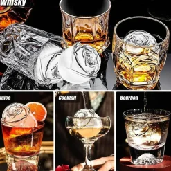 3D-Eiswürfelformen aus Silikon in Rosenform – dekorative Getränkeformen