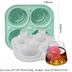 3D-Eiswürfelformen aus Silikon in Rosenform – dekorative Getränkeformen