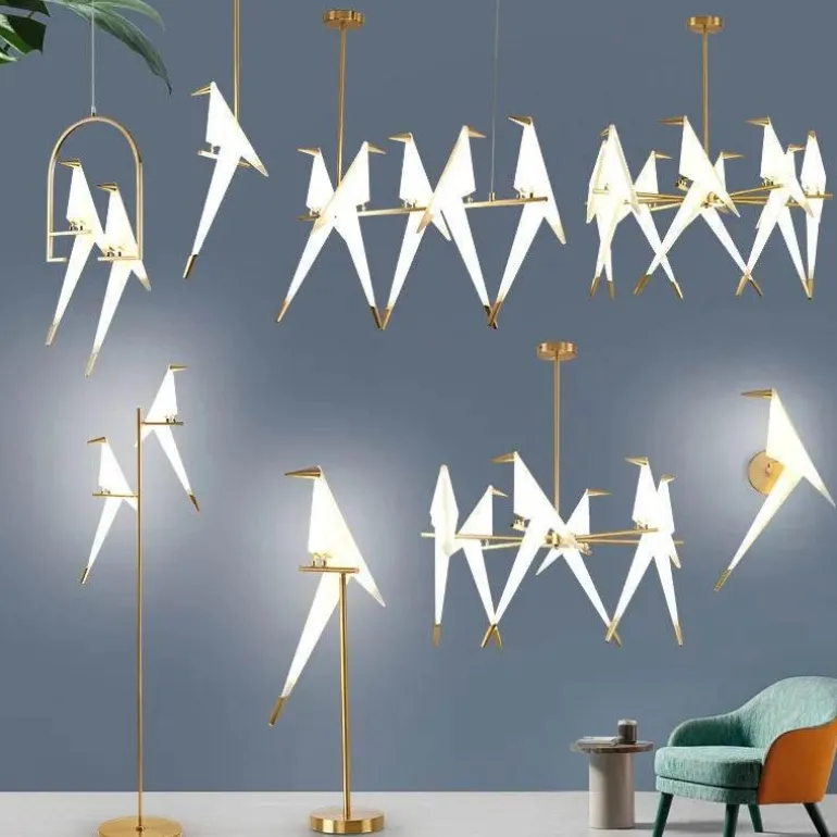 Dekorative Origami-Vogel-Kronleuchterlampe