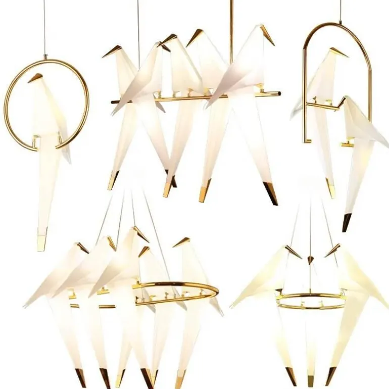Dekorative Origami-Vogel-Kronleuchterlampe