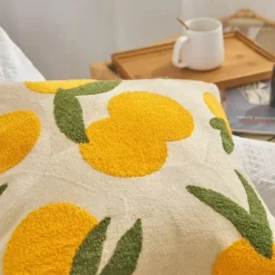 Dekorativer Kissenbezug aus Sonnenblumen-Jacquard