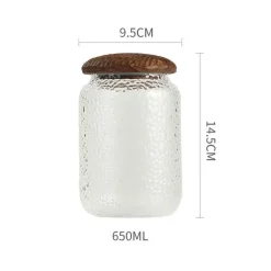 Dekoratives Vorratsglas aus gehämmertem Glas – stilvoller Küchenbehälter