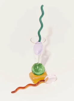 Dessertlöffel aus gewelltem Glas – elegante Servierutensilien