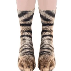 3D-gedruckte Katzenpfotensocken - Unisex-Tiersocken