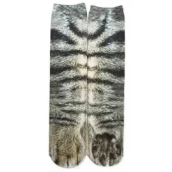 3D-gedruckte Katzenpfotensocken - Unisex-Tiersocken