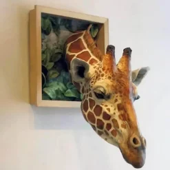 3D-Giraffe-Wandkunst – einzigartiger Wohndekor-Akzent