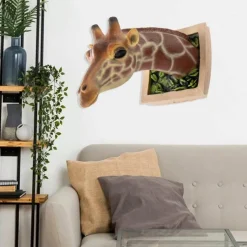 3D-Giraffe-Wandkunst – einzigartiger Wohndekor-Akzent