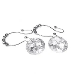 Diamond Shower Curtain Hooks - Decorative Bathroom Accessories