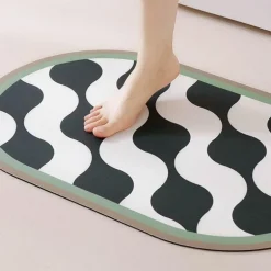 Diatom Mud Bath Mat - Absorbent Wave Design for Spa and Comfort