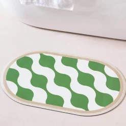 Diatom Mud Bath Mat - Absorbent Wave Design for Spa and Comfort