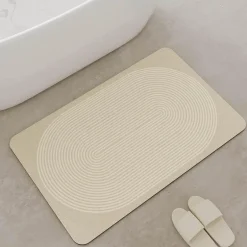 Diatomaceous Earth Bath Mat - Simple Line Design for a Modern Bathroom