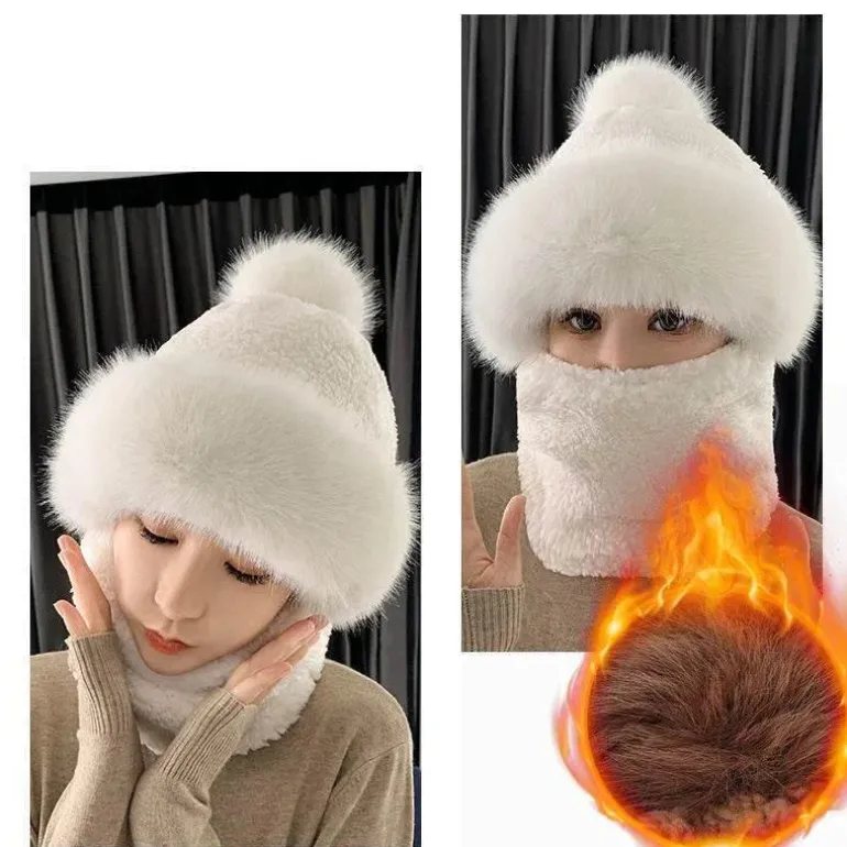 Dickes Wintermütze- und Schal-Set – warme, kuschelige Accessoires
