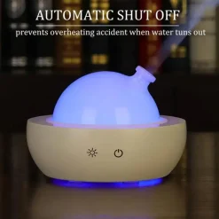 Diffusor für ätherische Öle aus Glas mit Basis aus echtem Holz, Aromatherapie-Diffusor