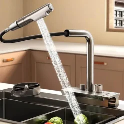 Digital Rain Wasserfall Küchenarmatur - Ausziehbare Brause