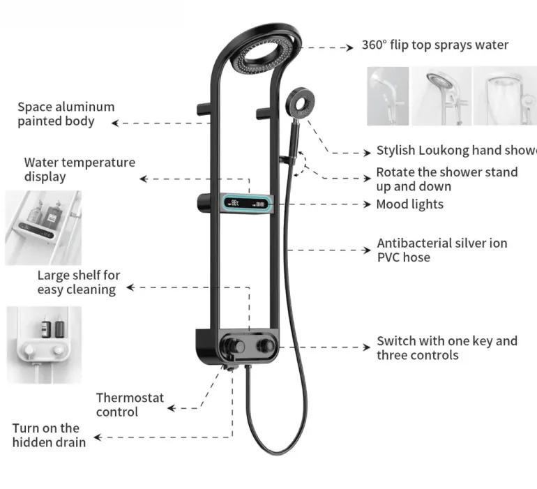 Digital Rainfall Shower Set - Elegant Spa Experience