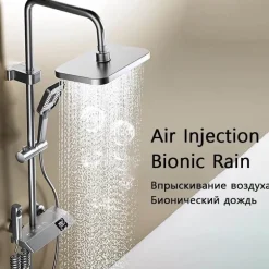 Digital Shower Set - Elegant Rain Shower Head with Temperature Display
