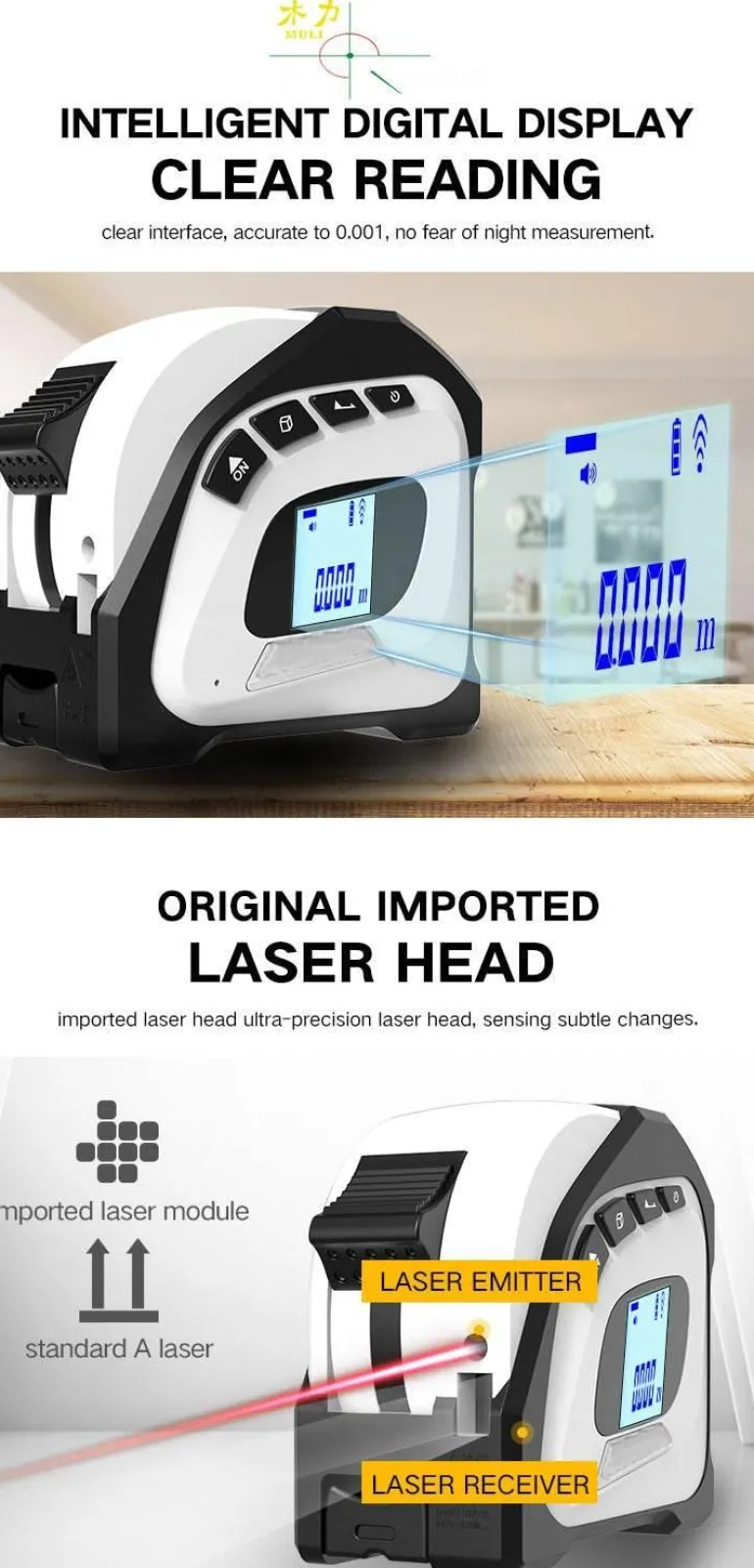 Digitaler Laser-Entfernungsmesser – Präzises Messwerkzeug