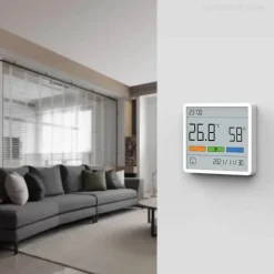 Digitales Thermometer und Feuchtigkeitsmessgerät mit Uhr