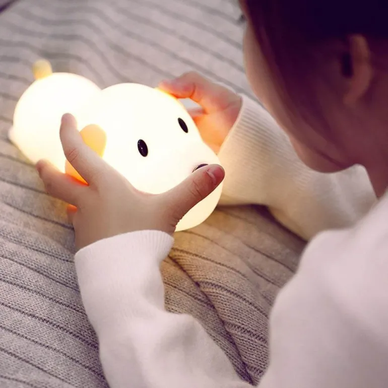 Dimmable LED Dog Night Light - Pet Friendly Soft Glow