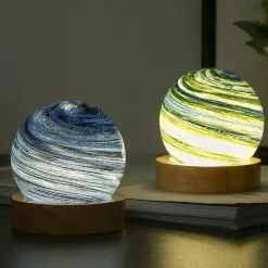 3D-Kristallplaneten-Nachtlampe – LED-Atmosphärenleuchte