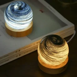 3D-Kristallplaneten-Nachtlampe – LED-Atmosphärenleuchte