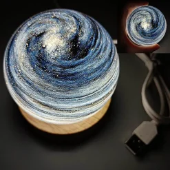 3D-Kristallplaneten-Nachtlampe – LED-Atmosphärenleuchte