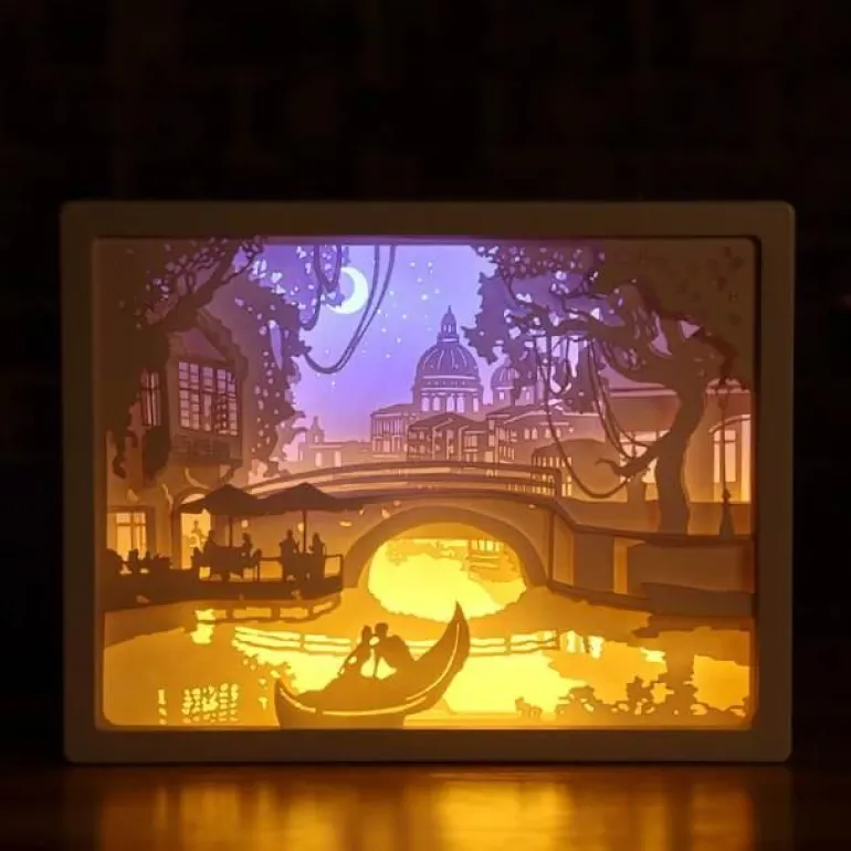 3D-LED-Nachtlampe – Kreatives Papierbox-Design