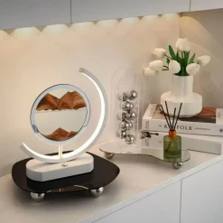 3D-LED-Sandkunstlampe – fließendes Licht, Heimdekoration