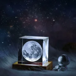 3D-Mond-Nachtlicht-Kristallwürfel – Romantischer Akzent für die Inneneinrichtung