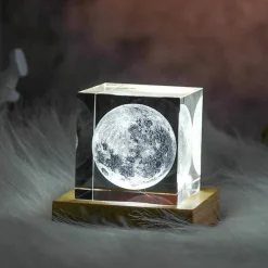 3D-Mond-Nachtlicht-Kristallwürfel – Romantischer Akzent für die Inneneinrichtung