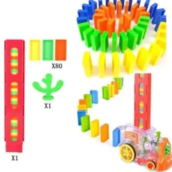 Domino-Eisenbahn-Spielzeugset – Kreative Holzbausteine