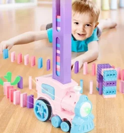 Domino-Eisenbahn-Spielzeugset – Kreative Holzbausteine