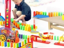 Domino-Eisenbahn-Spielzeugset – Kreative Holzbausteine