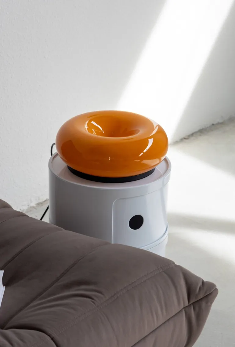 Donut Glow Glass Lamp – Warm Ambient Light with 3 Modes