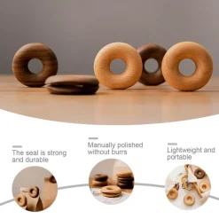 Donut-Verschlussklammern aus Holz – 6er-Set Zubehör zur Lebensmittelaufbewahrung