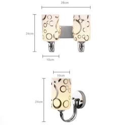 Doppelköpfige Wandleuchte aus Blasenglas – Moderne dekorative Beleuchtung