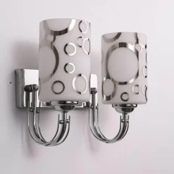 Doppelköpfige Wandleuchte aus Blasenglas – Moderne dekorative Beleuchtung