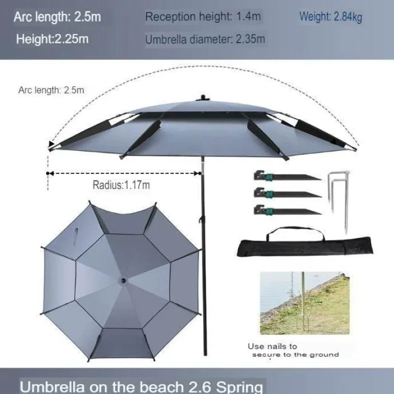 Doppellagiger Angelschirm – Outdoor-Überdachung zum Angeln und Camping