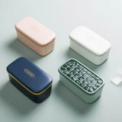 Doppelschichtige Eiswürfelschale – Silikon-Eisform und Aufbewahrungsbox