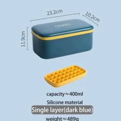 Doppelschichtige Eiswürfelschale – Silikon-Eisform und Aufbewahrungsbox