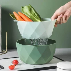 Doppelschichtiger Abtropfkorb mit Sieb – Küchensieb-Werkzeug