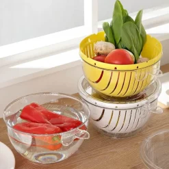 Doppelschichtiger Abtropfkorb – Schnellabtropf-Küchenwerkzeug