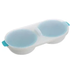 Doppelschichtiger Eierkocher aus Silikon für perfekt pochierte Eier, mikrowellengeeignet