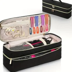 Doppelschichtiger Kosmetik-Organizer mit großem Fassungsvermögen – Reise-Make-up-Tasche