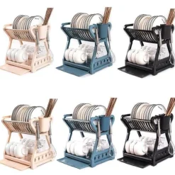 Doppelschichtiges Abtropfgestell – Multifunktionaler Organizer für die Arbeitsplatte