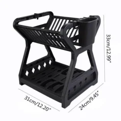 Doppelschichtiges Abtropfgestell – Multifunktionaler Organizer für die Arbeitsplatte