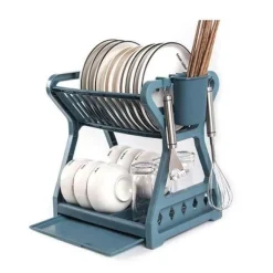 Doppelschichtiges Abtropfgestell – Multifunktionaler Organizer für die Arbeitsplatte