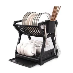 Doppelschichtiges Abtropfgestell – Multifunktionaler Organizer für die Arbeitsplatte