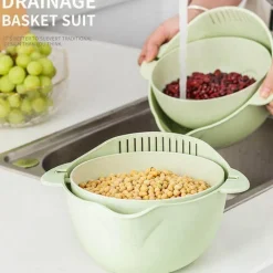 Doppelschichtiges Küchensieb - Multifunktionaler Abtropfkorb