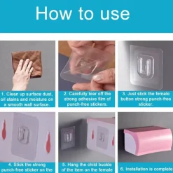 Doppelseitig klebender Wandhaken – Organizer ohne Lochen